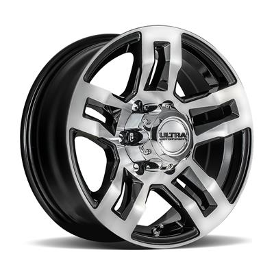 Ultra Wheel 052 Hangout Trailer Clearcoated Gloss Black with Diamond-Cut Face Wheels - 0525683U